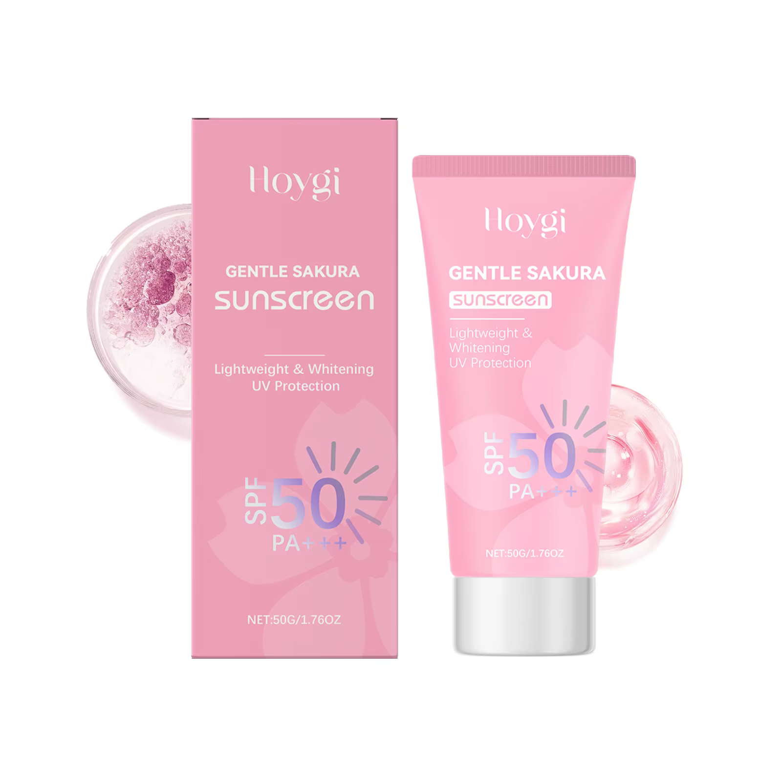 Crème solaire fleur de cerisier Spf 50 + longue durée Anti UV Anti-âge Anti oxydant contrôle de l'hu