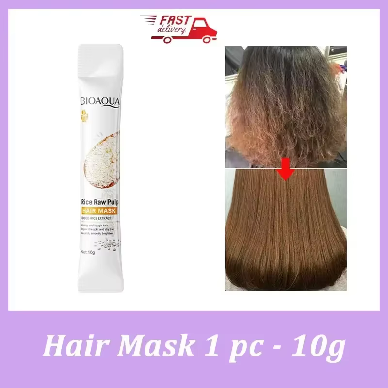 Masque capillaire magique à la kératine au riz, réparation en 5 secondes des poils crépus endommagés