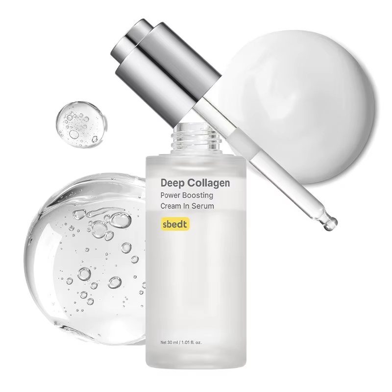 Kit de soin de la peau coréen Sbect - Ampoule de collagène en soie à action profonde, crème stimulan