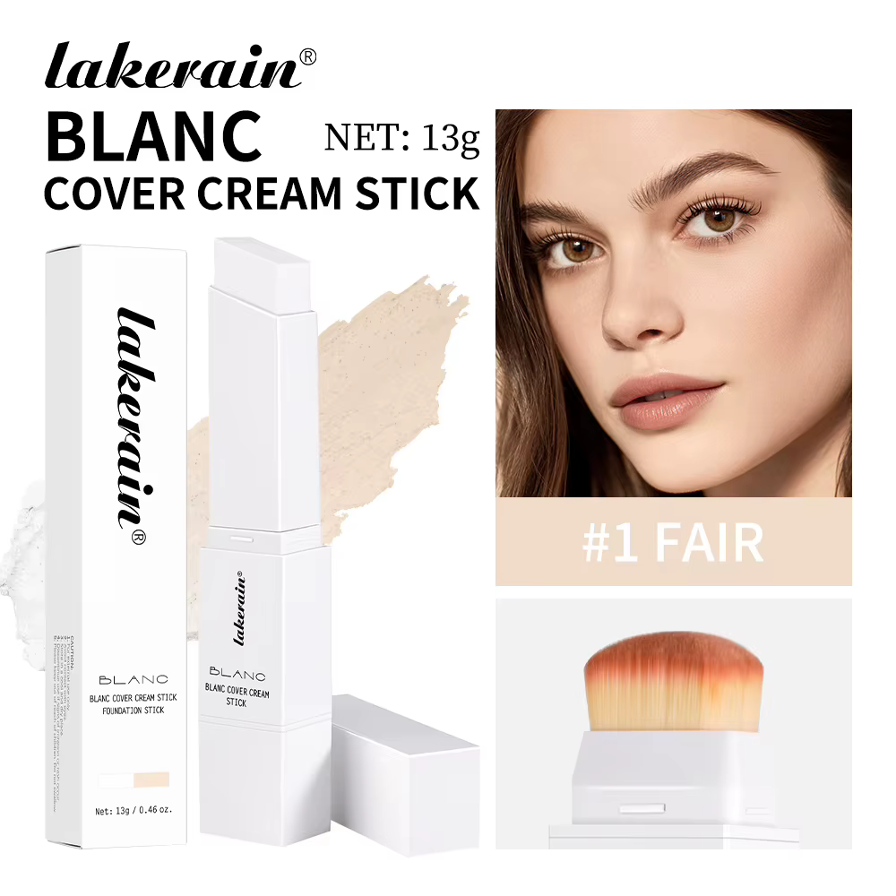 Lakerain Blanc couverture crème bâton conception à double extrémité fond de teint imperméable couver