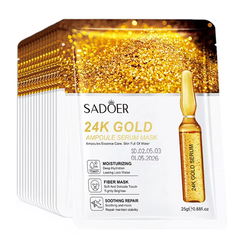 10 masques faciaux en or 24 carats Saoder, un produit de soin de la peau aux propriétés raffermissan