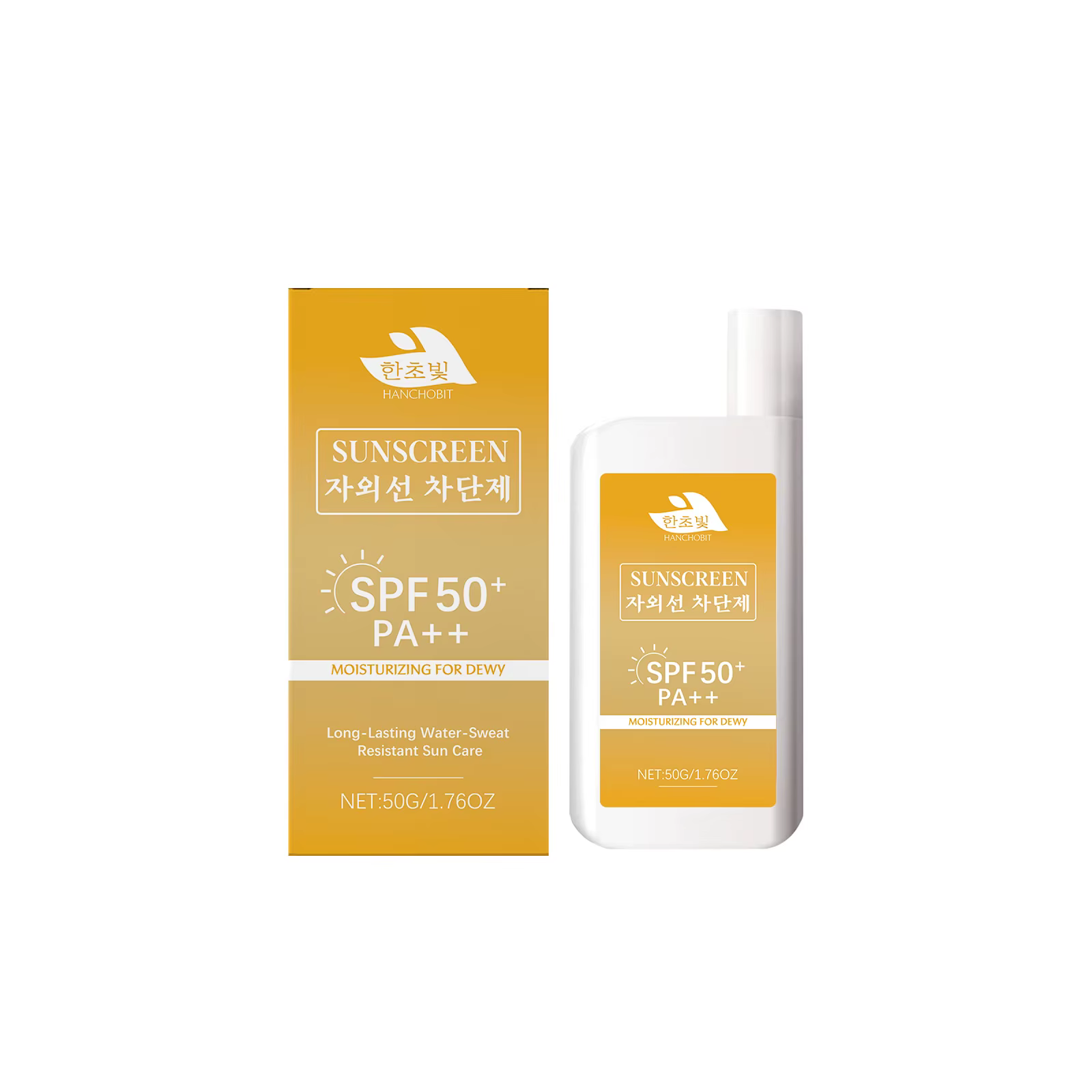 Crème solaire hydratante légère SPF 50++ Protection UV longue durée Absorption rapide Non collante C