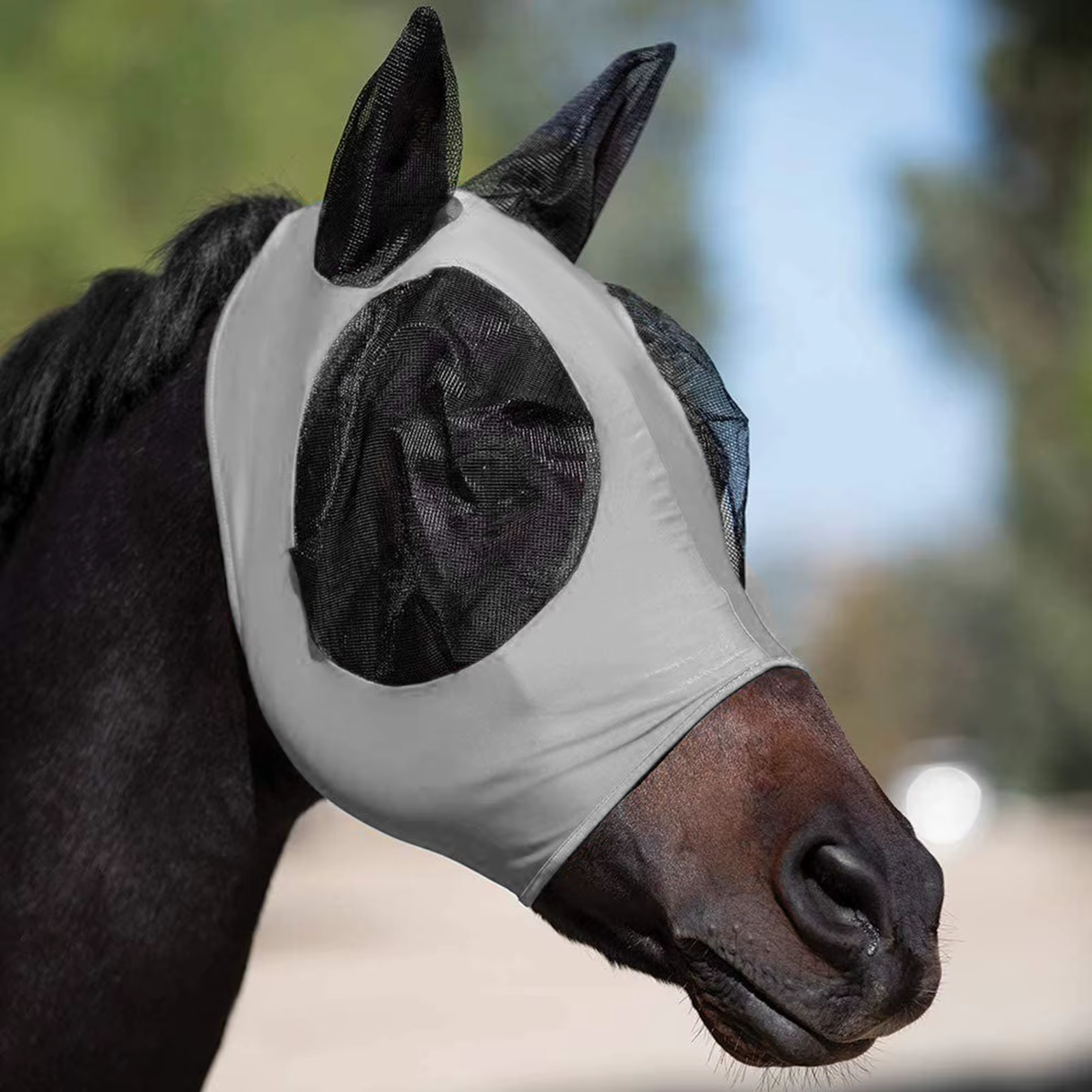 Masque anti-mouches pour chevaux, fournitures de conception 3D, ergonomique, bouclier oculaire d'été
