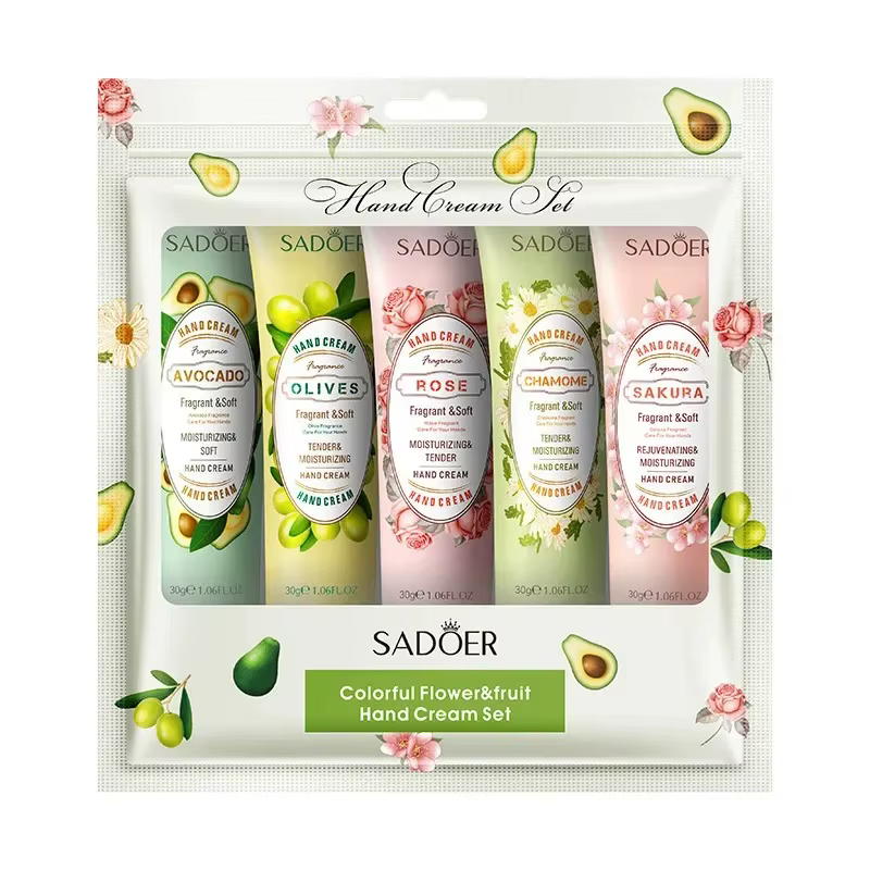 Ensemble de 5 crèmes pour les mains parfumées aux fruits, hydratantes, réparatrices, anti-dessècheme