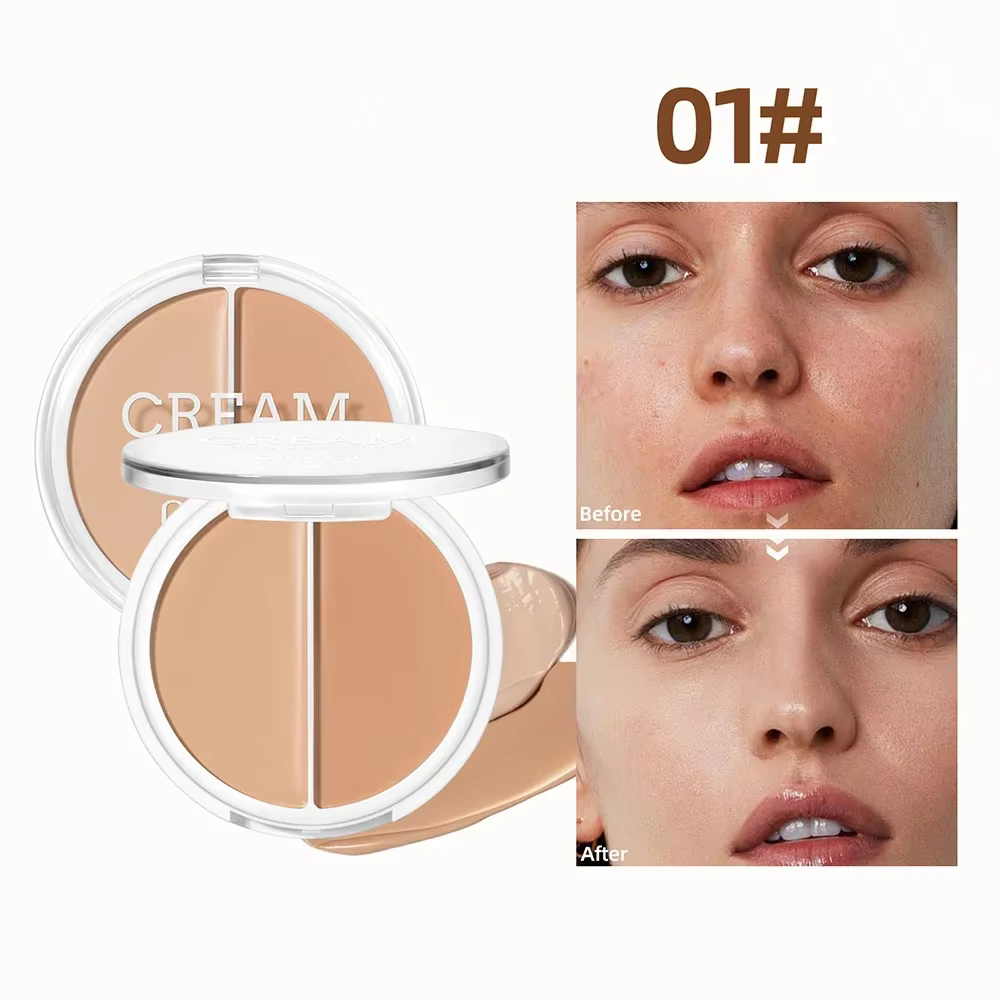 QIBEST Fond de Teint Crème Couvrance Totale Longue Durée Imperméable Correcteur Anti-Cernes Anti-Tac