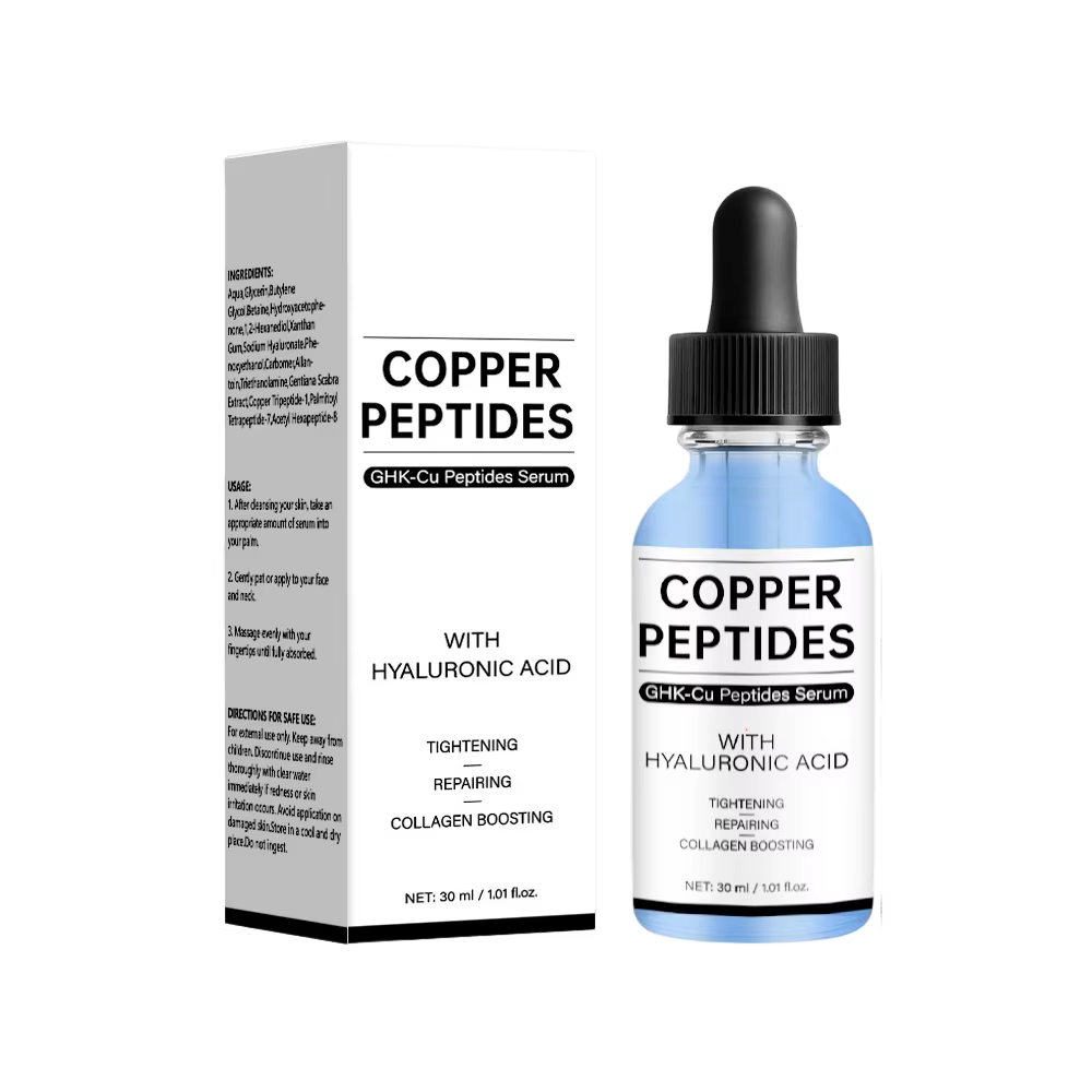Sérum aux peptides de cuivre pour le visage, raffermissant, apaisant, stimulant la production de col