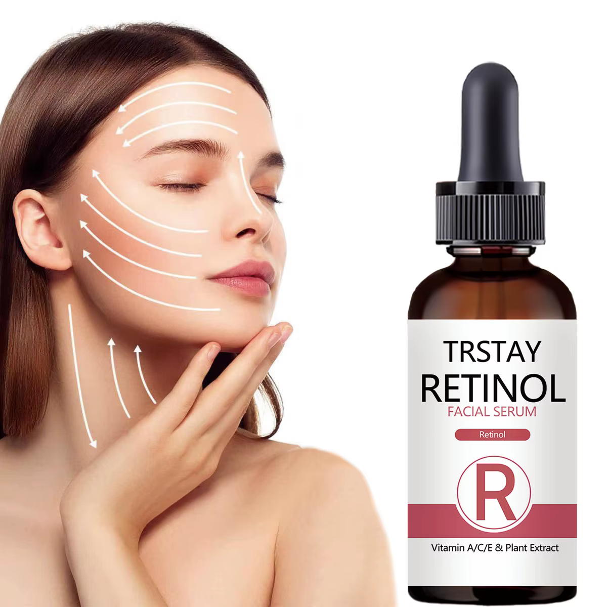 Sérum pour le visage au rétinol 2.5% avec acide hyaluronique, Anti-rides, blanchissant, hydratant, é