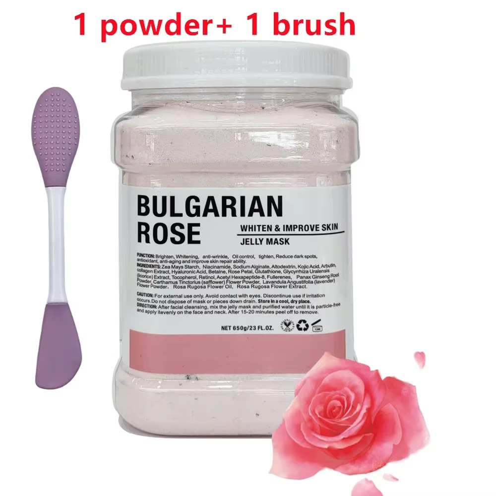 Masque hydratant pour le visage, acide hyaluronique, camomille, poudre avec brosse en Silicone, augm