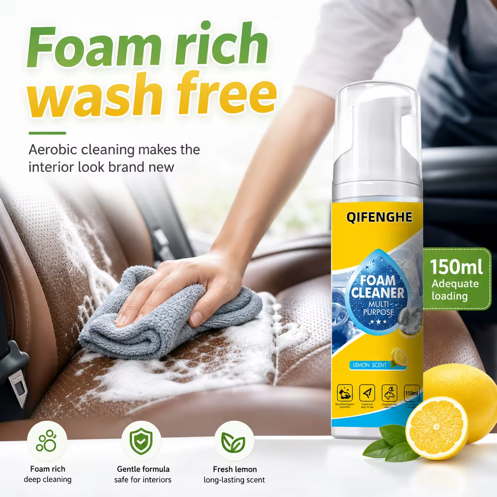 Nettoyant Moussant Multi-Usages pour Intérieur de Voiture – Nettoyage en Profondeur Sans Rinçage – F