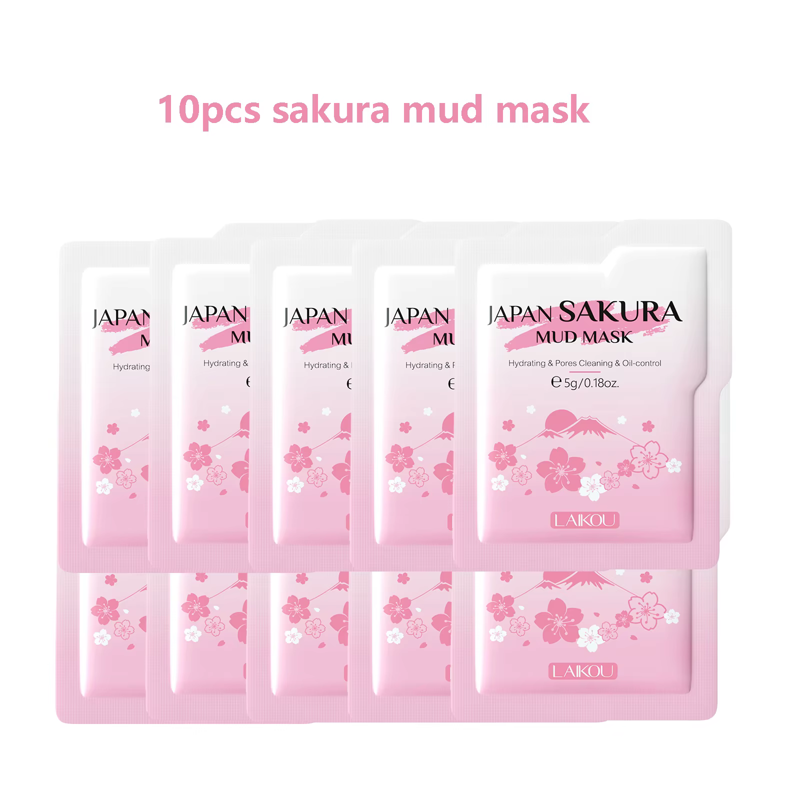 Masques qualifiée aux de boue japonais Sakura, contrôle de l'huile, nettoyage des points noirs, pack