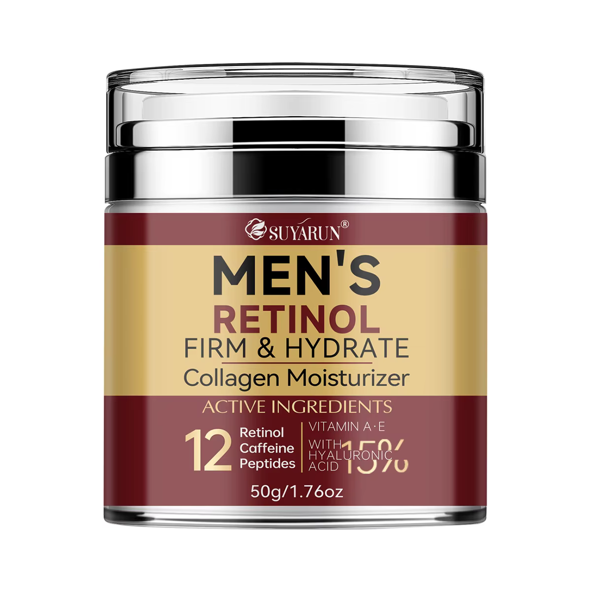 Crème pour le visage pour hommes au collagène et au rétinol – Anti-âge, réduction des rides et raffe