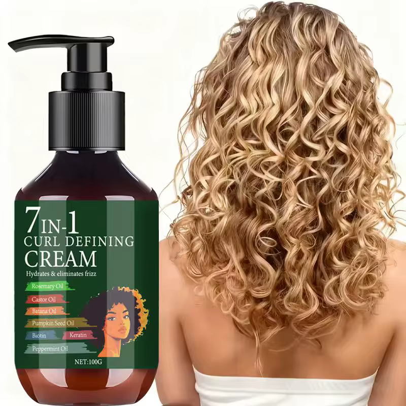 Water Ice Levin Crème définissante pour boucles 7 en 1, 100 g, avec huile de romarin et de ricin, hy