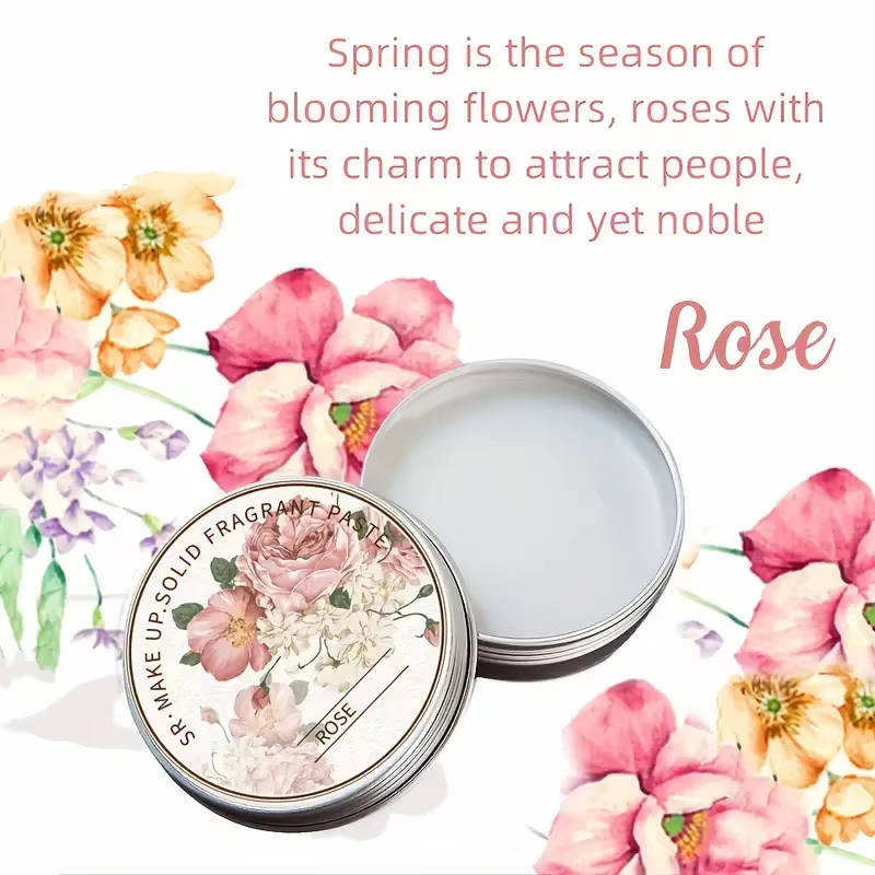 Baume d'aromathérapie pur Portable pour femmes-15g, avec Rose, pivoine, Lotus, fleur de cerisier et