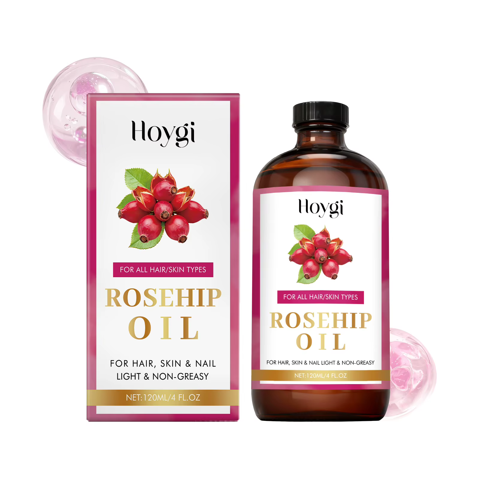 Sérum Traitant Anti-Âge à l'Huile Essentielle de Graines de Rose Musquée Naturelle, Raffermissant, R
