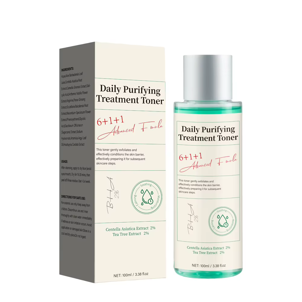 Tonique Purifiant Quotidien avec Acide Salicylique et Centella Asiatica, Contrôle du Sébum et Exfoli