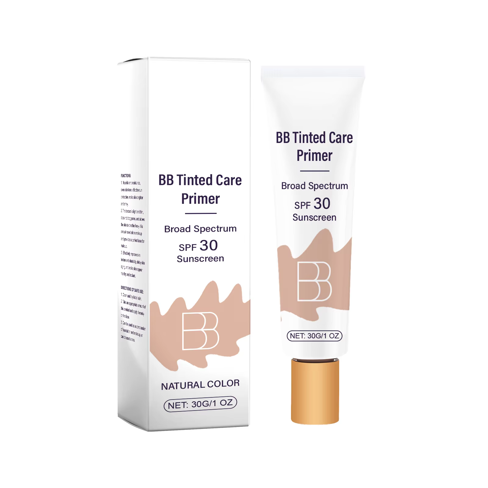 Crème BB Solaire Anti-Brûlures Apaisante Rougeurs Équilibrante Anti-Sébum Dissimule les Imperfection