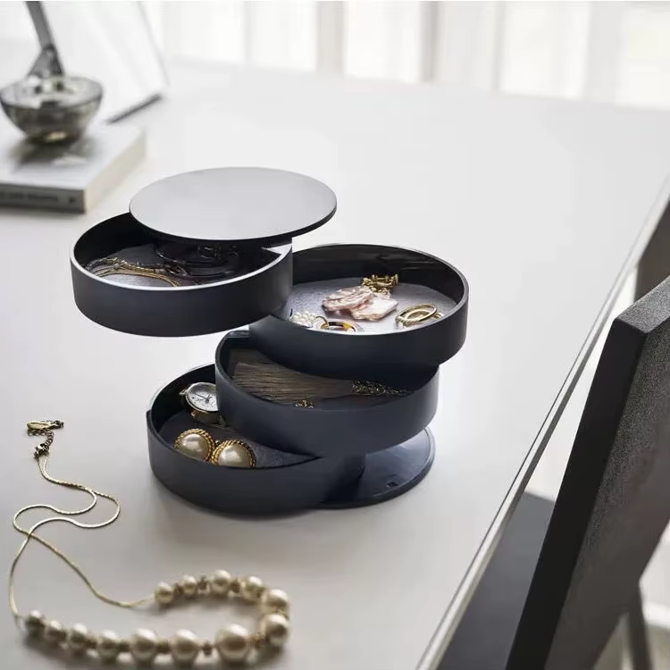 Boîte de rangement de bureau multicouche rotative, accessoires pour cheveux, boîte de maquillage pou