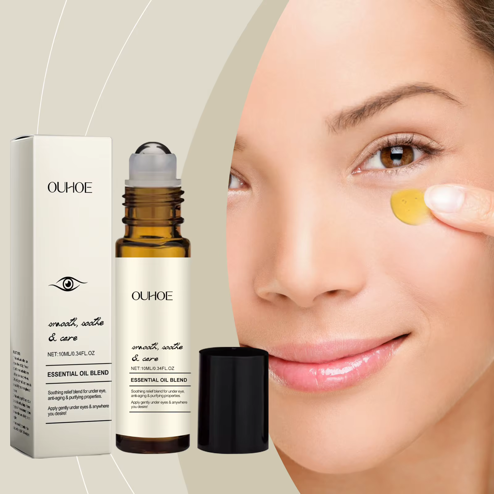 Huile essentielle à bille raffermissante pour les yeux, élimination des cernes, Lifting des rides, r