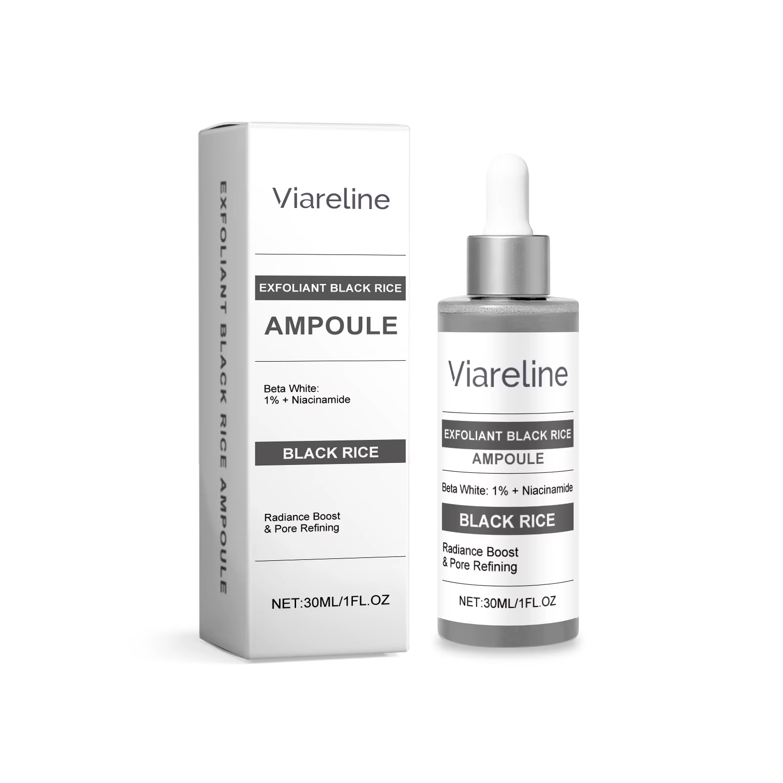Sérum exfoliant au riz noir pour le visage, Essence hydratante et rajeunissante, prévient la séchere