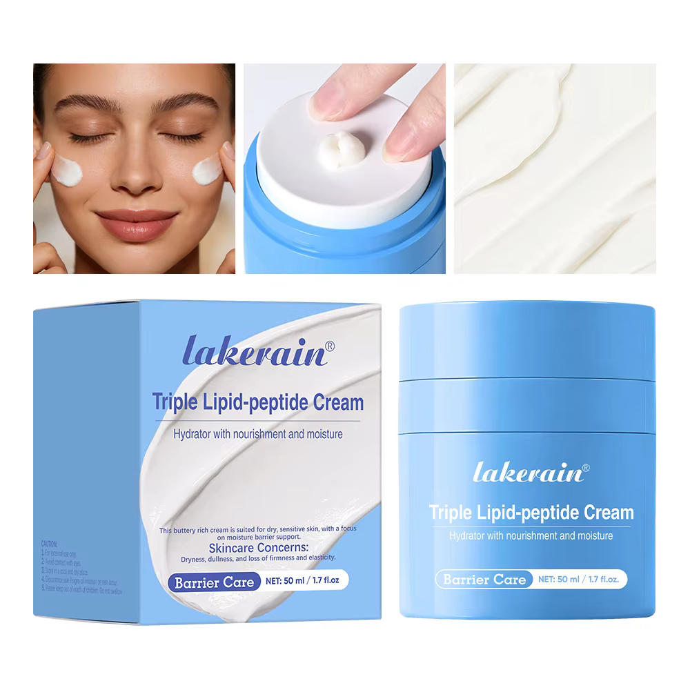 Crème au Peptide Triple lipidique, hydratation longue durée, pour peau sèche, normale et sensible, é