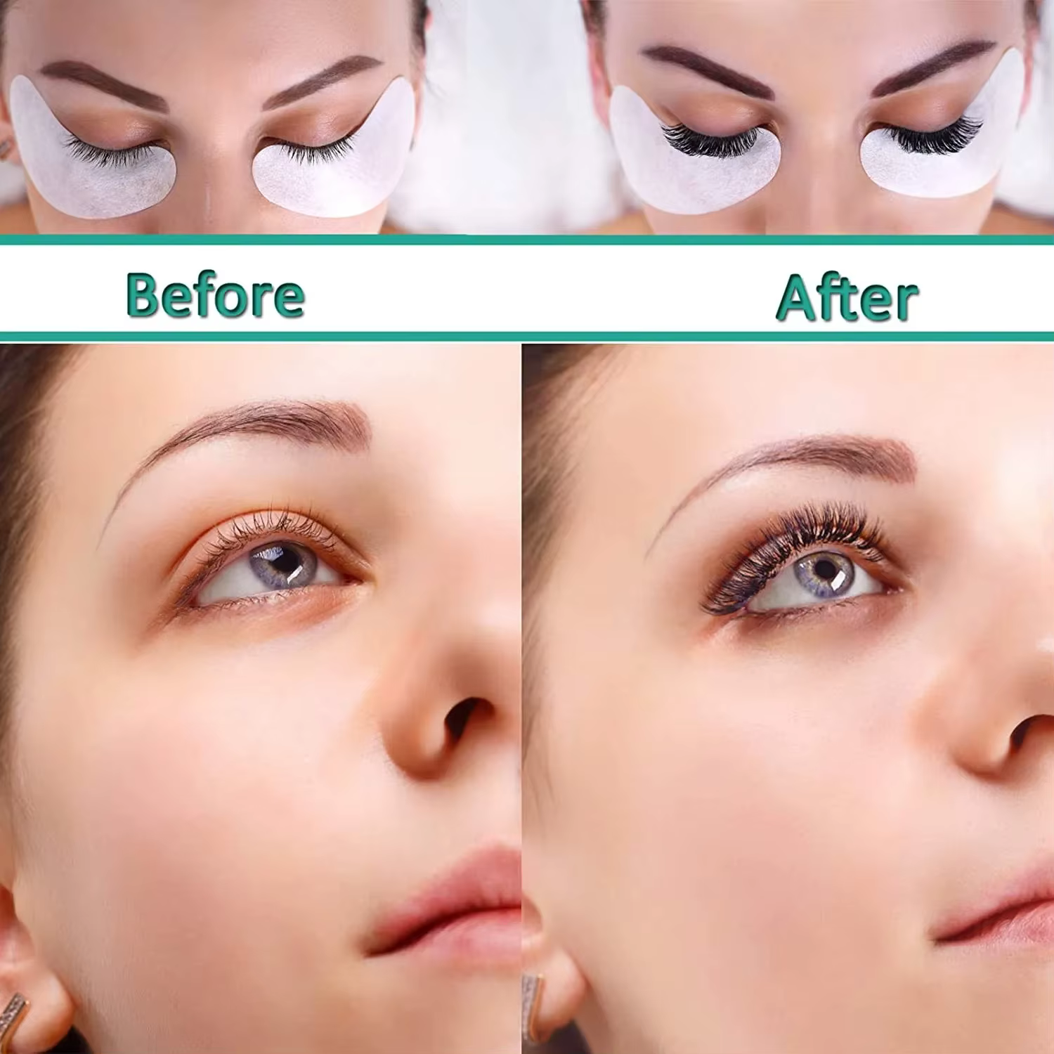 Patchs pour les yeux en Gel Hydrogel, pour Extension de cils, masque d'extension de cils, maquillage