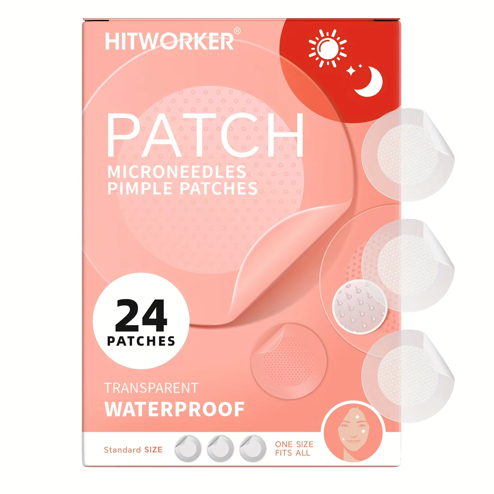 Autocollants hydrocolloïdes contre l'acné, 24 pièces, soins quotidiens pour les taches, doux, sans s