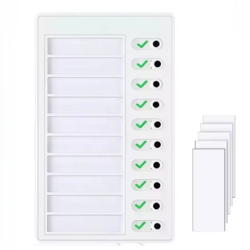 Tableau de contrôle de l'autodiscipline avec 5 feuilles de cartes remplaçables pour la planification