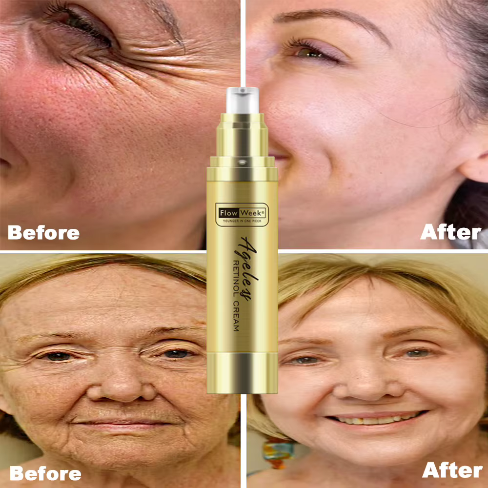 Flow-du-- Crème pour le visage raffermissante au rétinol, Essence anti-âge, Élimine les tâches brune