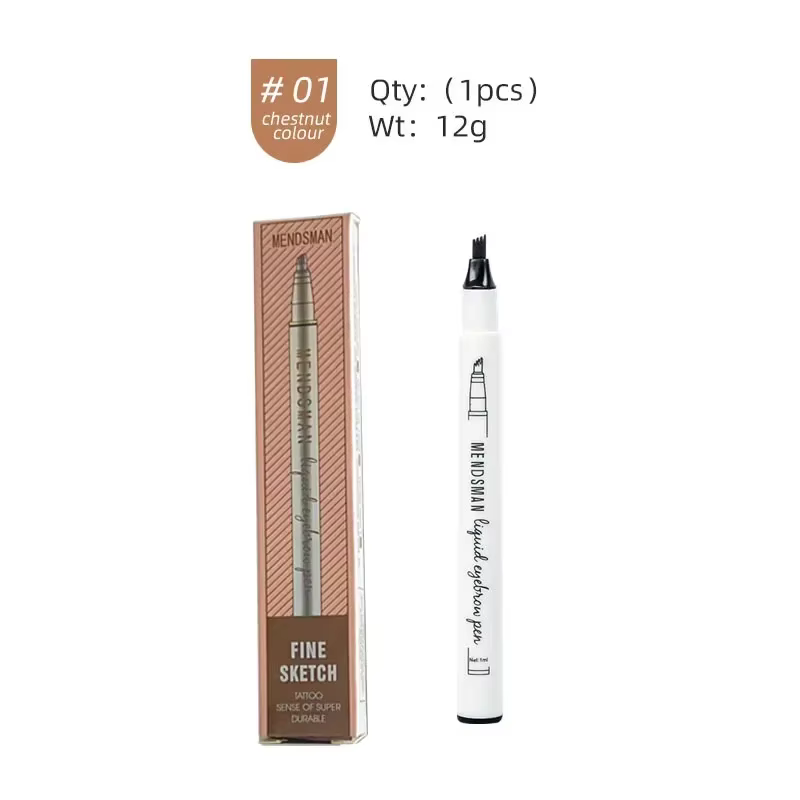 Petit crayon à sourcils sauvage à quatre fourchettes, tatouage tridimensionnel naturel, stylo de Con