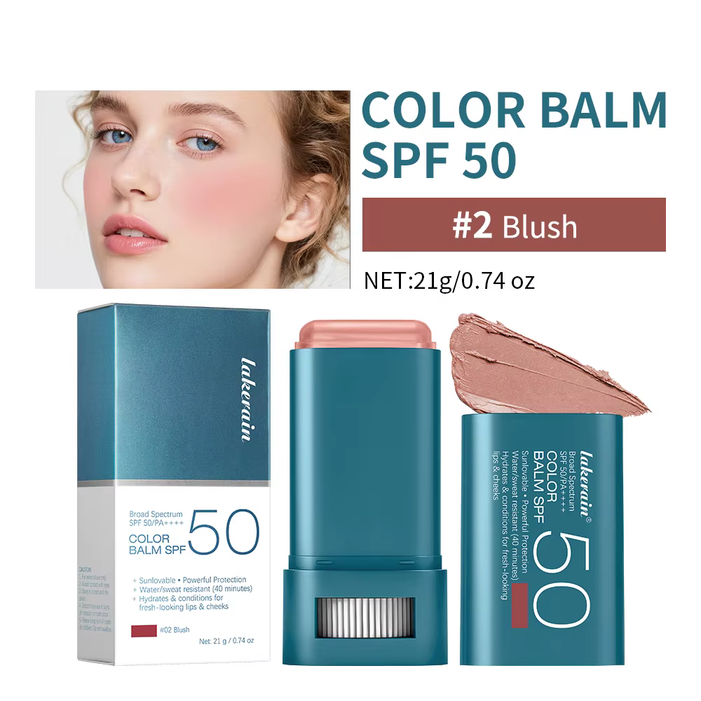 Stick de blush hydratant SPF 50, résistant à l'eau et à la transpiration, couleur longue tenue, blus