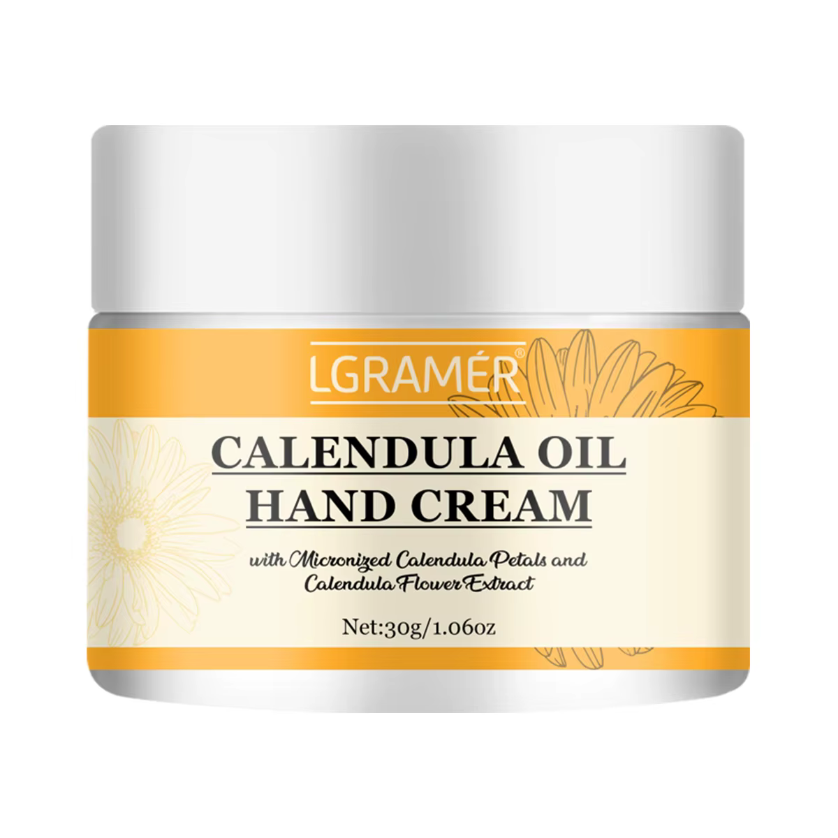 La crème pour les mains à l'huile de calendula améliore l'éclat de la peau améliore l'élasticité de