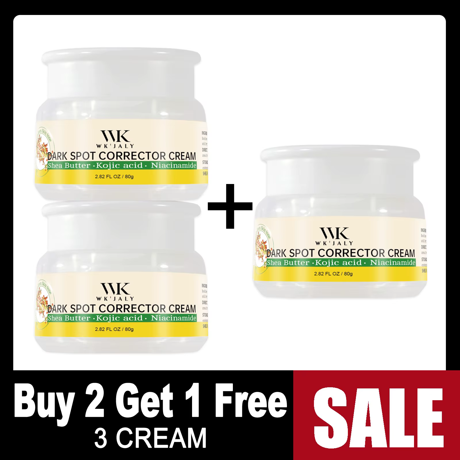 WK JALY Crème correctrice de taches foncées, blanchissante, même le teint, réduit la mélanine, l'hyp