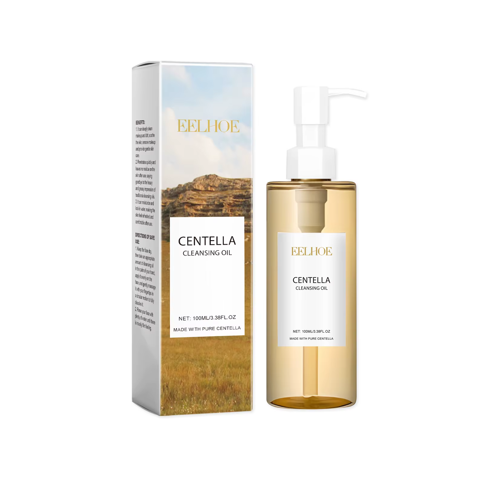 Centella huile nettoyante démaquillante nettoyage du visage doux hydratant vitamine E contrôle de l'