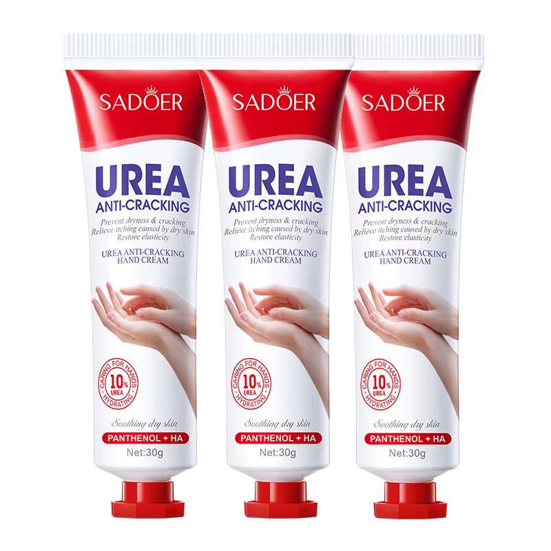 3/5 pièces SADOER Crème Mains Anti-Gerçures à 10% d'Urée, Panthénol et Acide Hyaluronique, Hydratati