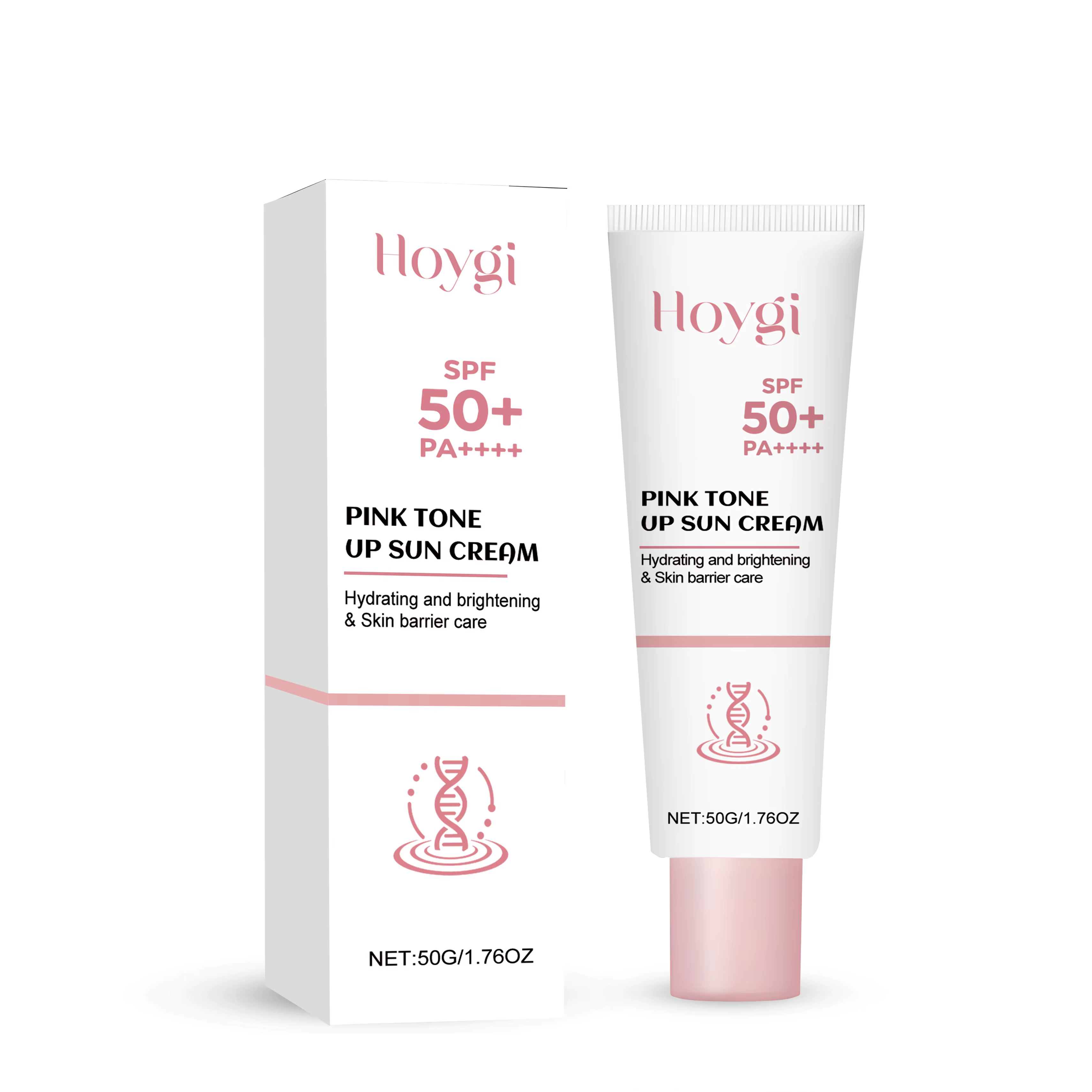 Crème solaire tonifiante rose SPF50+ PA+++ Protection UV éclaircissante, crème solaire légère avec d