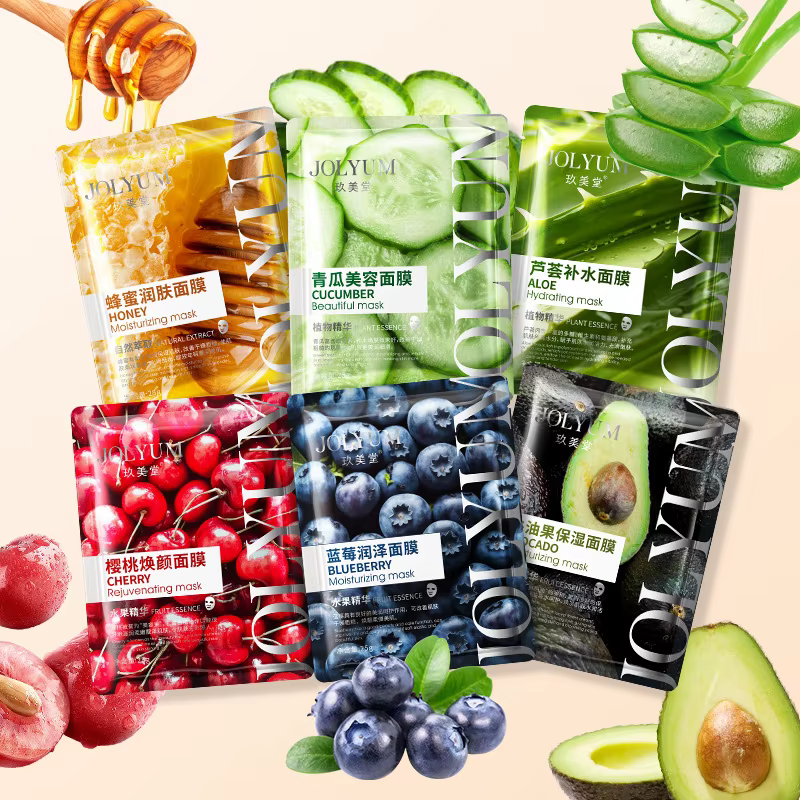 Masque facial hydratant aux fruits, 5 pièces, soins de la peau, blanchissant, hydratant, anti-âge, m
