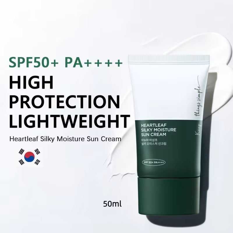 Anua Heartleaf Silky Moisture Sunscreen SPF50+++ Crème solaire hydratante quotidienne pour le visage