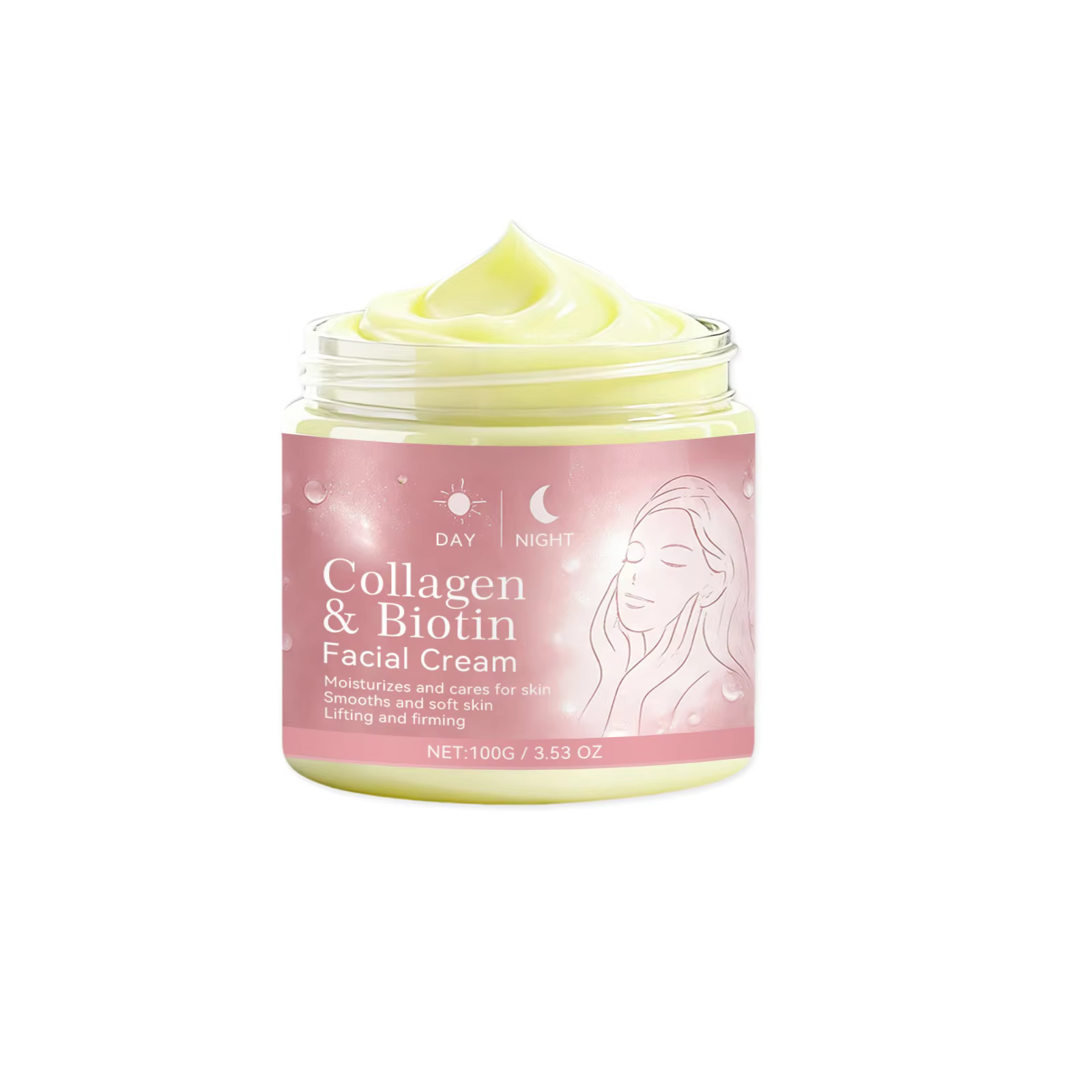 Crème de jour hydratante, nourrissante, raffermissante, réduit les rides, réparation brillante, apai
