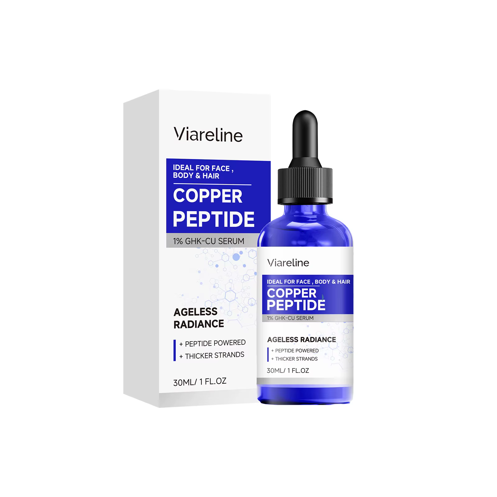 Sérum aux peptides de cuivre 30 ml, boostant le collagène, éclaircissant la peau terne, réparant la 