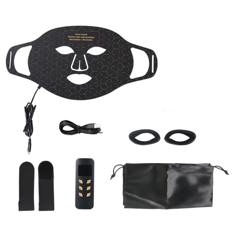Masque Facial Led en Silicone, 4 couleurs, lumière rouge Portable, thérapie proche infrarouge, masqu