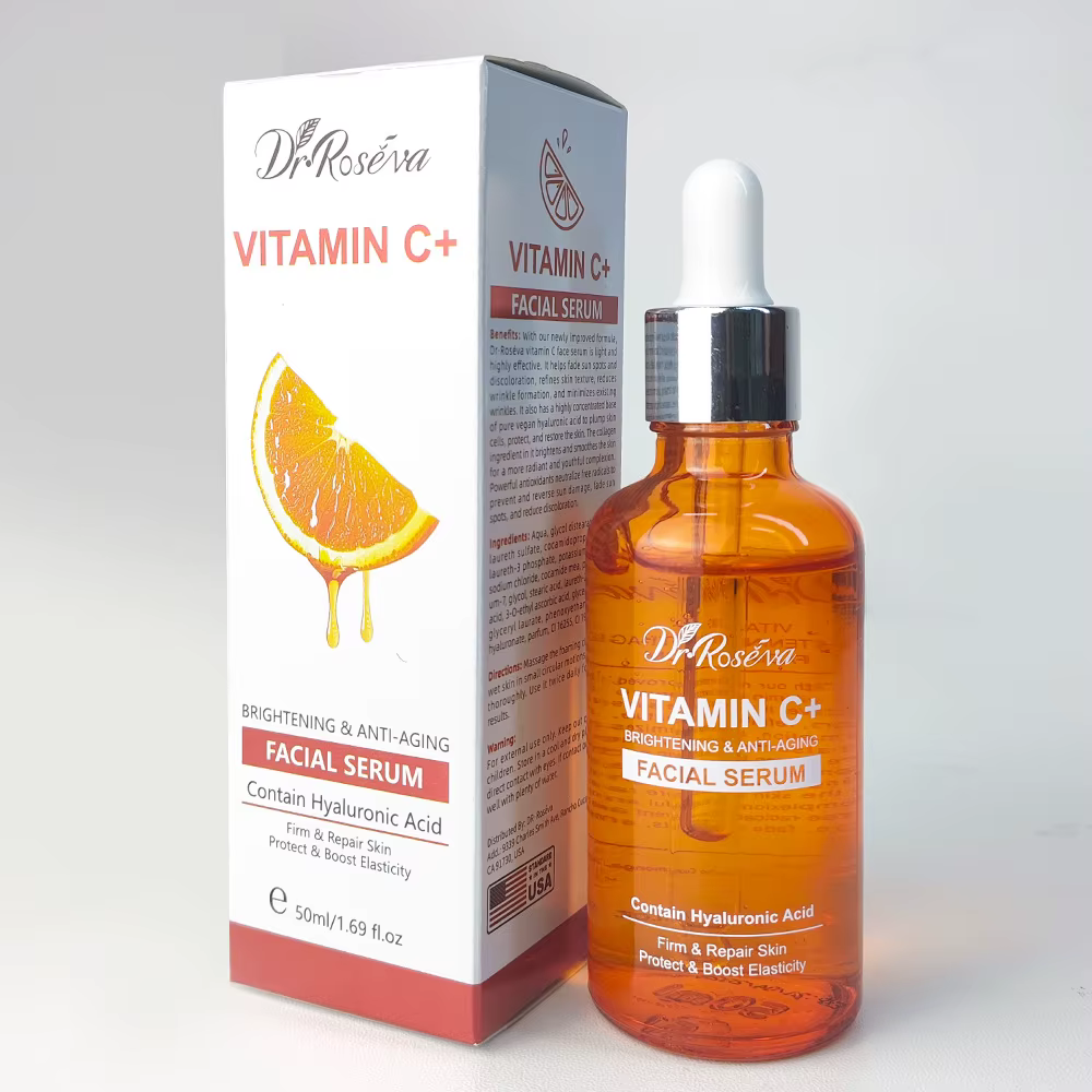 Ensemble de soins de la peau hydratant et éclaircissant à la vitamine C : sérum et crème pour le vis