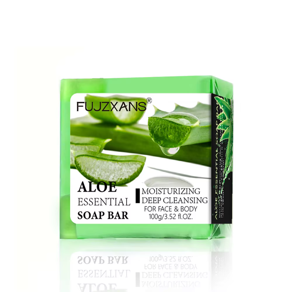 Savon à l'aloe vera pour le visage 100g barre de savon nettoyante hydratante pour le visage et le co