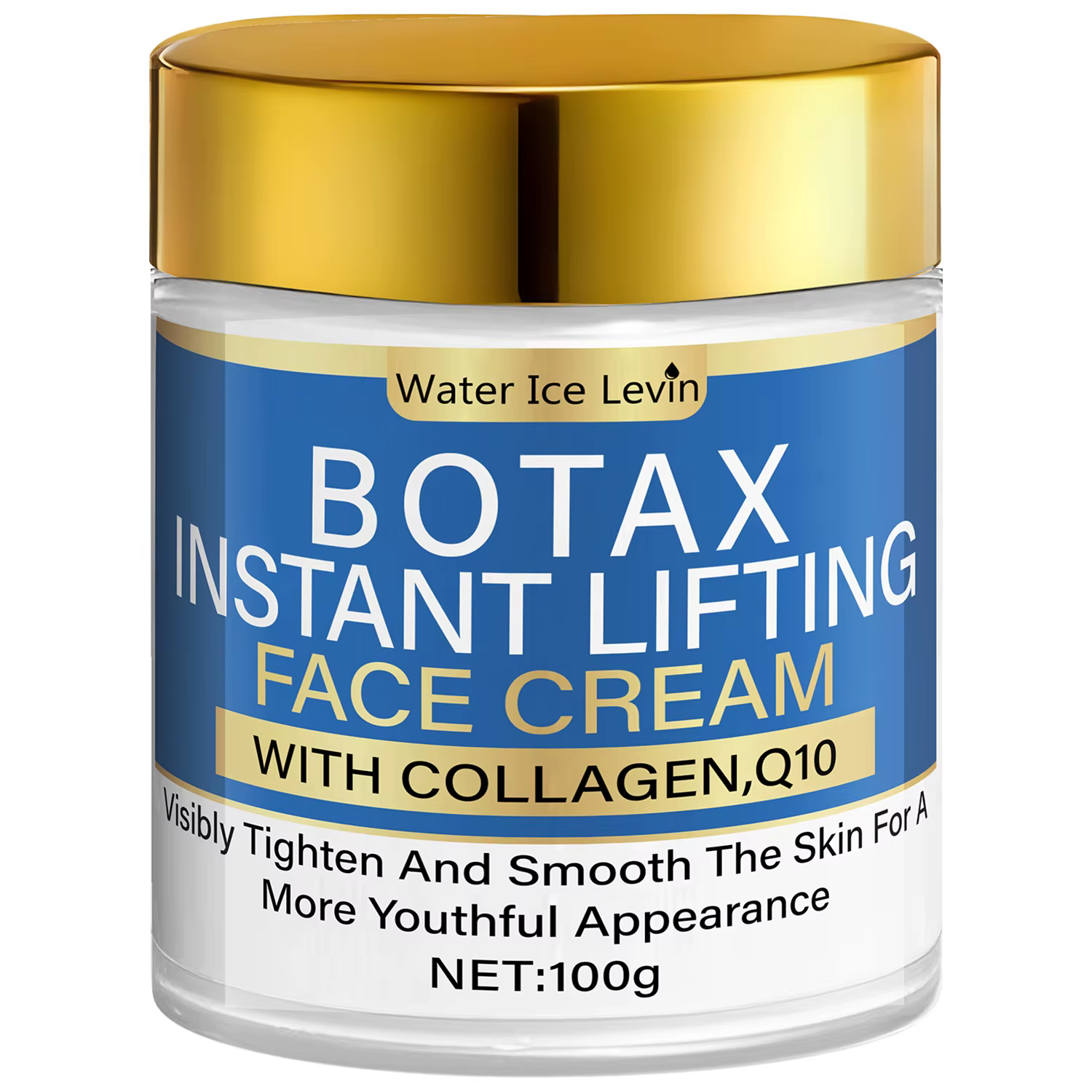 Crème Visage Fermeté à l‘Effet Liftant 100g, au Collagène, Q10 et Céramides, Soin Nutritif Anti-Âge,