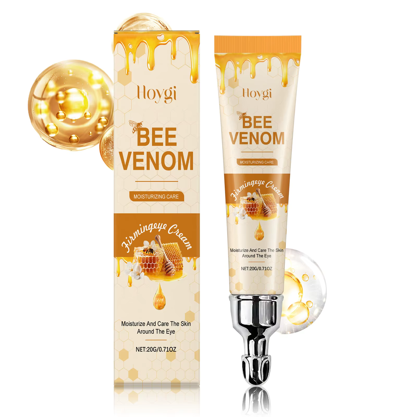 Crème de Massage pour les yeux au venin d'abeille, élimine les cernes, réduit les ridules des yeux,