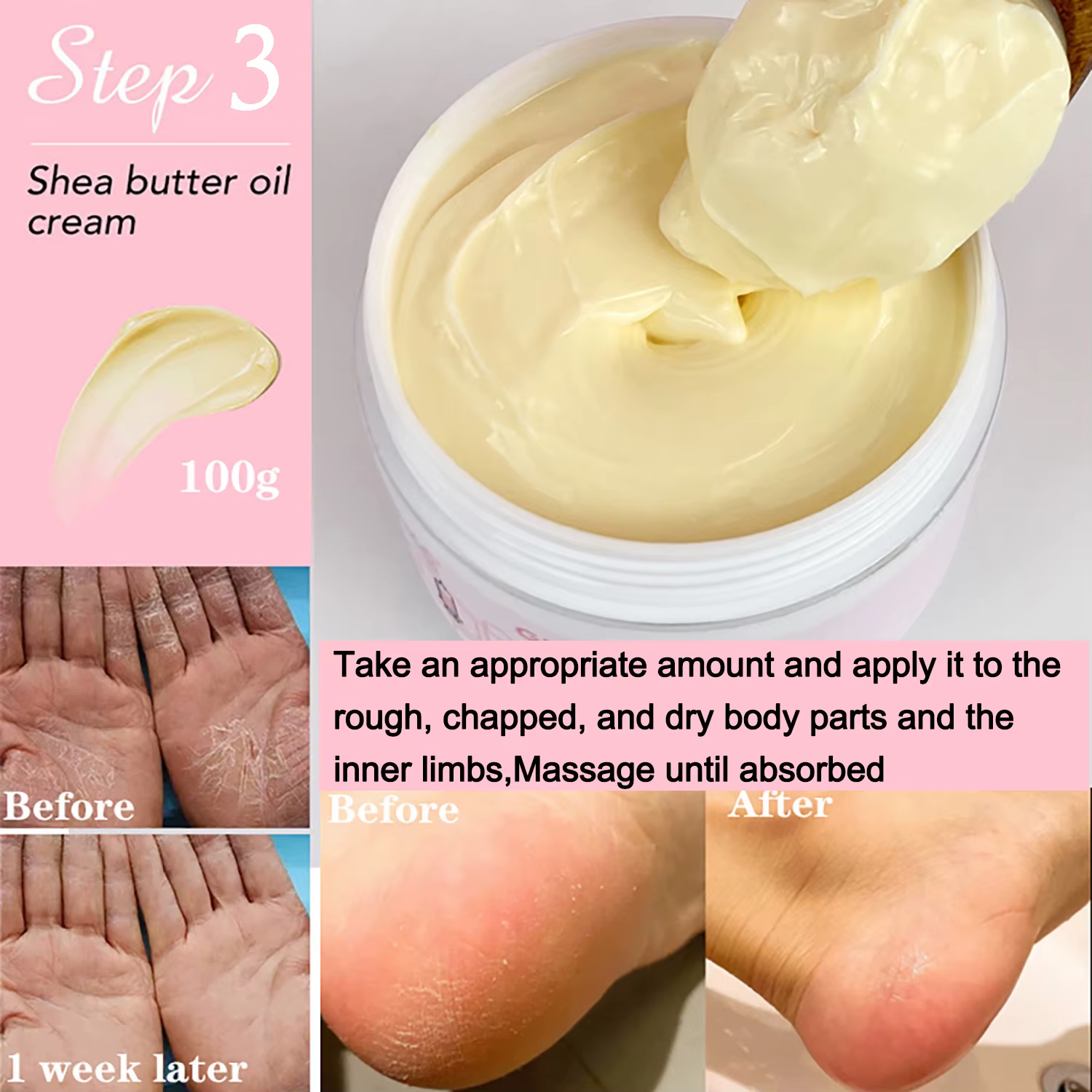 AILKE Crème blanchissante à l'huile de beurre de karité biologique, éclaircissante, hydratante, nour