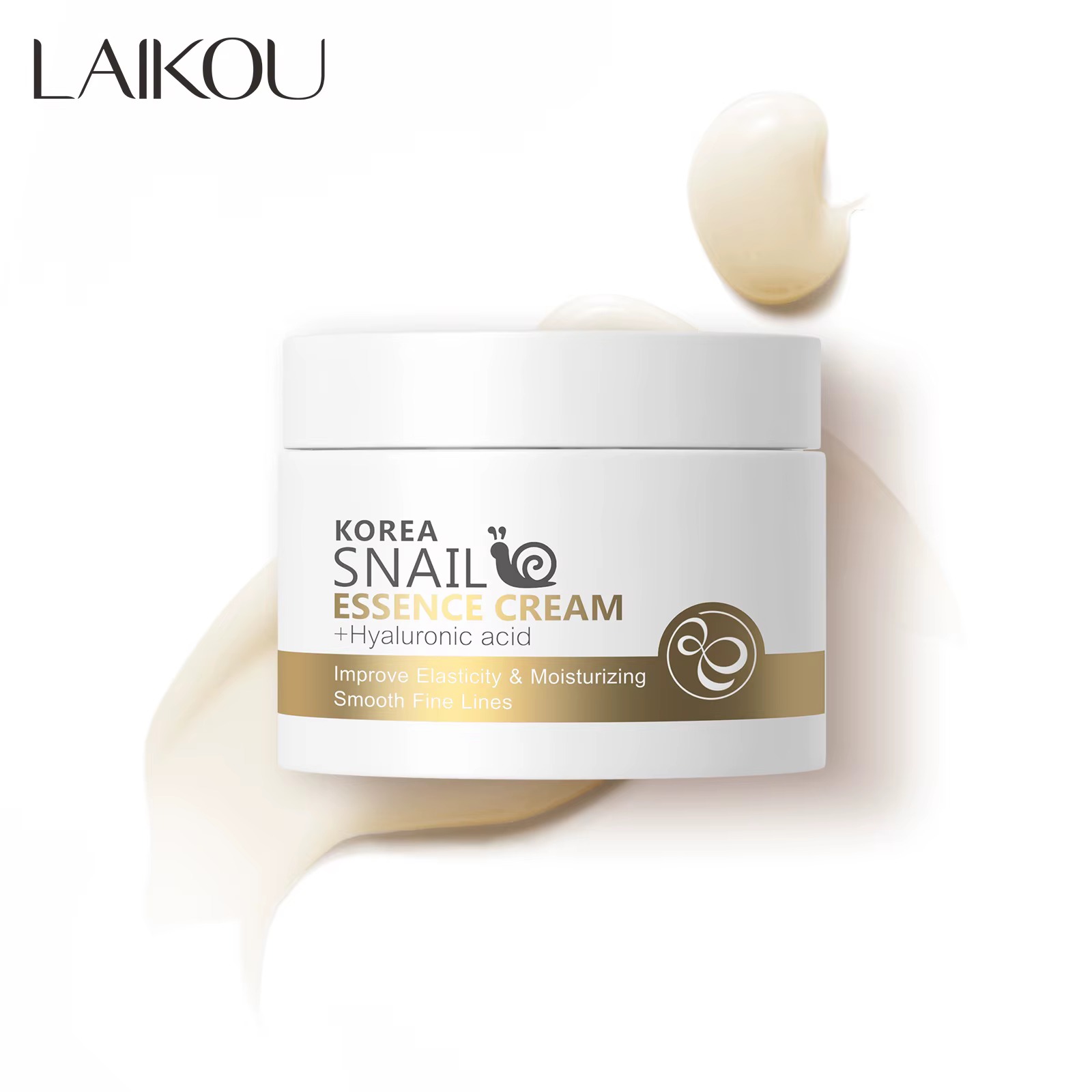 Crème pour le visage à l'escargot LAIKOU, crème hydratante à l'acide hyaluronique, sérum lissant et 