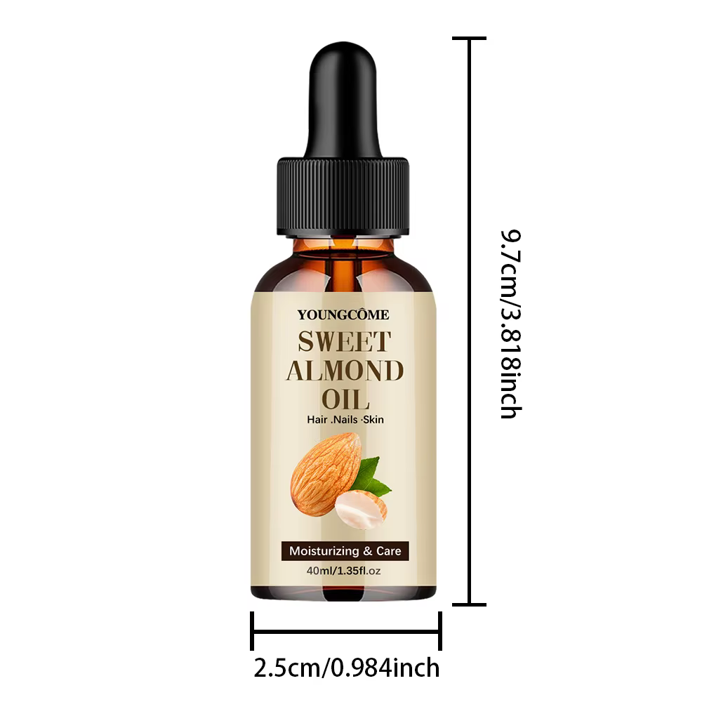 Huile essentielle d'amande naturelle Pure, 40/60ml, hydratante pour la peau, le visage, soins capill