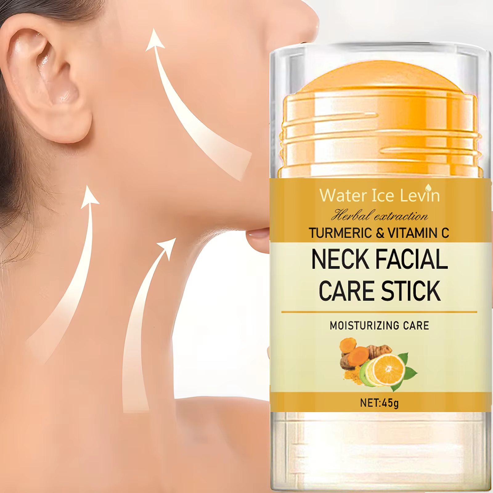 Curcuma et vitamine C cou visage soin rides lignes Lifting blanchiment serrer Double menton Anti-âge