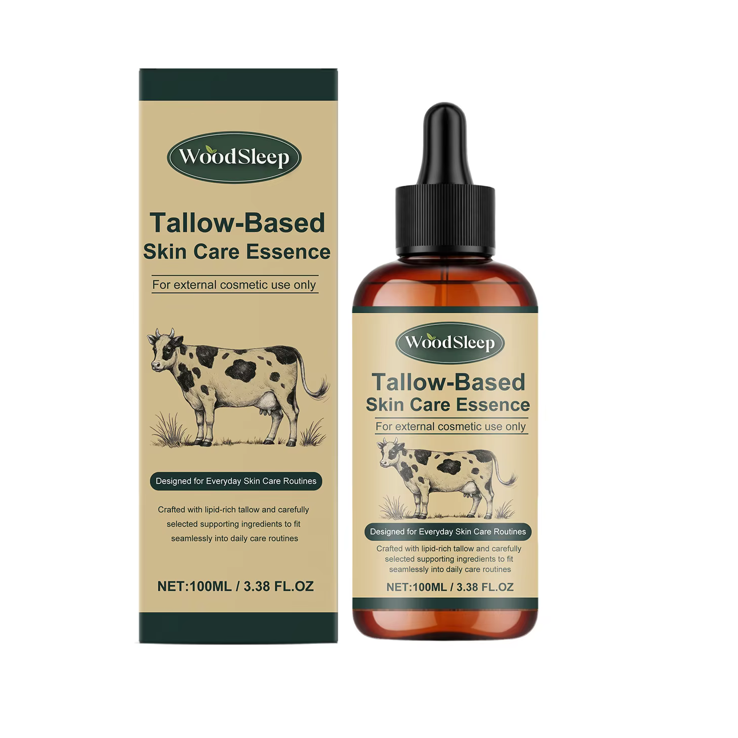 Sérum Visage au Suif de Bœuf – Huile Essentielle Nourrissante pour le Soin du Visage, Anti-Dessèchem