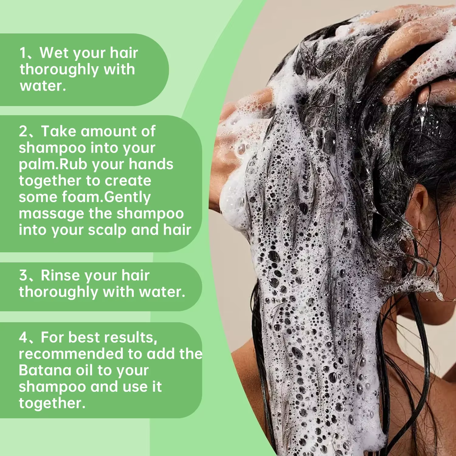 Shampoing à l'huile de Batana, apaisant pour le cuir chevelu, réparation Intense, nourrissant, avec